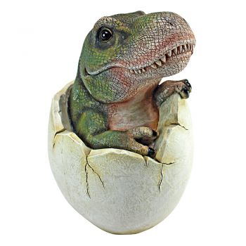 Tyrannosaurus rex Baby Hatchling in Egg Sculpture