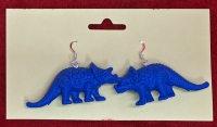 Triceratops Earrings, 1 Pair, Random Color, Soft Flexible Rubber